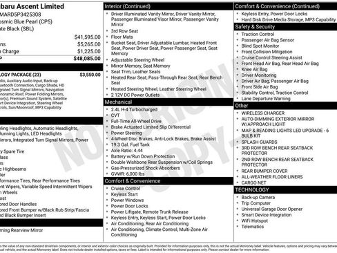 Certified 2023 Subaru Ascent Limited w/ Technology Package AWD/4WD image 8