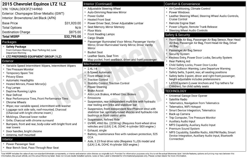 Used 2015 Chevrolet Equinox LTZ FWD image 32