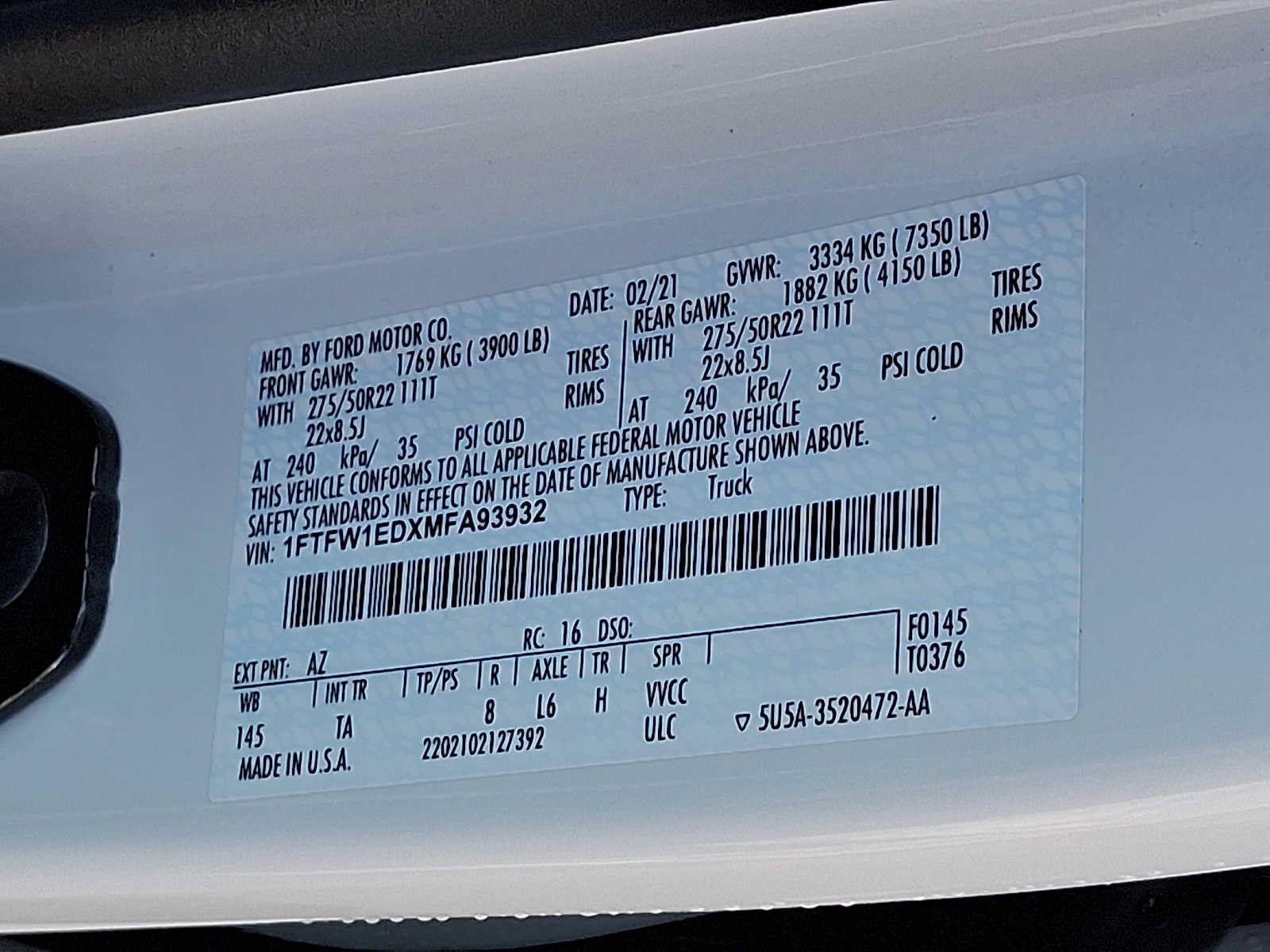 Certified 2021 Ford F150 Limited AWD/4WD image 26