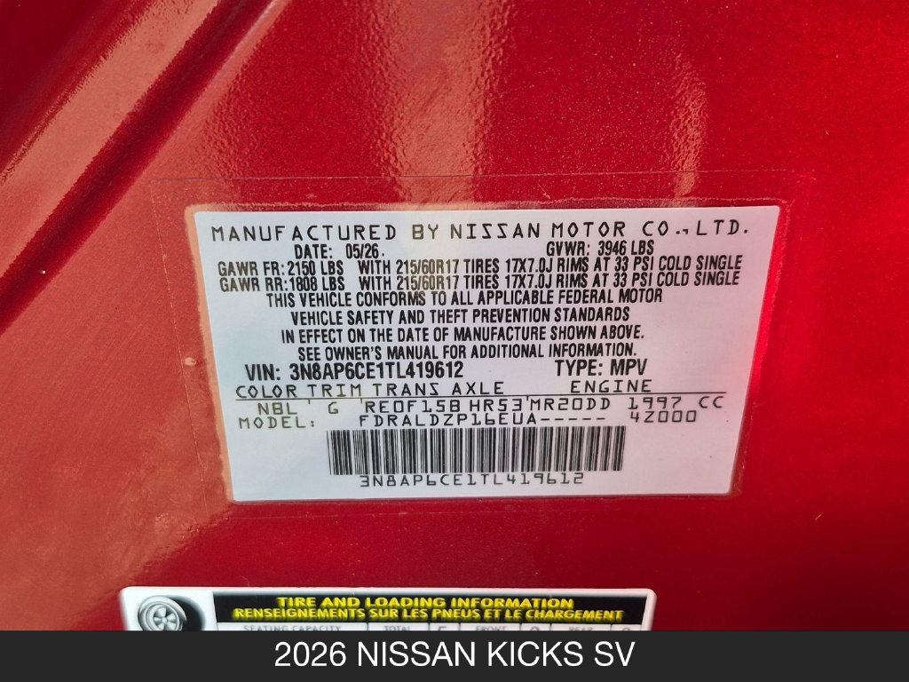 Certified 2026 Nissan Kicks SV FWD image 24