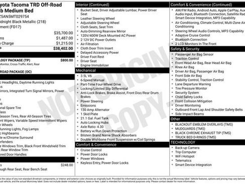Used 2021 Toyota Tacoma TRD Off-Road w/ Technology Package AWD/4WD image 6