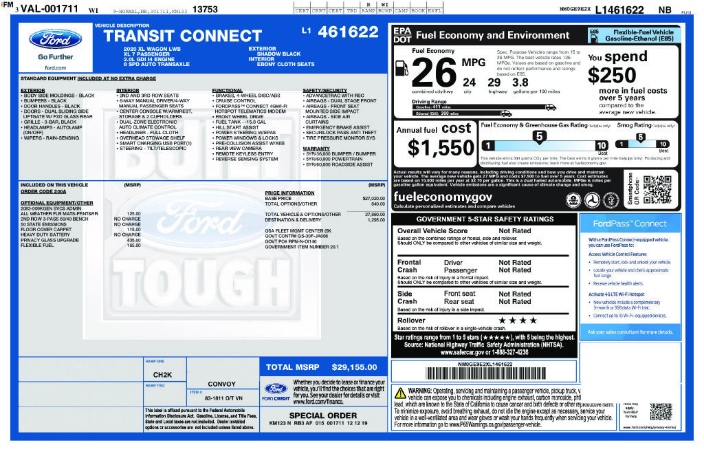 Used 2020 Ford Transit Connect XL FWD image 2