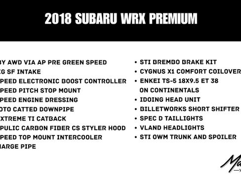 Used 2018 Subaru WRX Premium AWD/4WD image 2