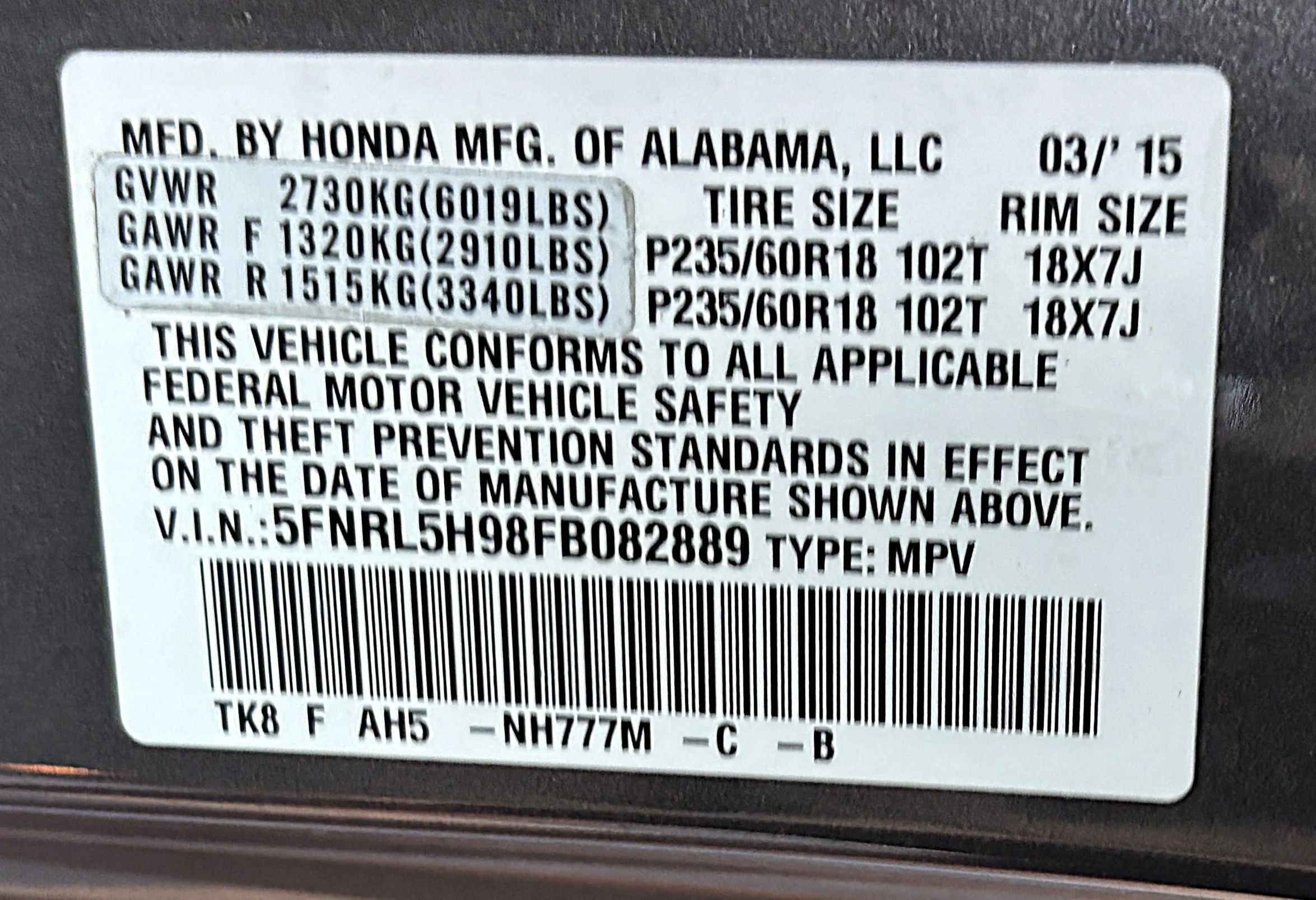 Used 2015 Honda Odyssey Touring Elite image 15