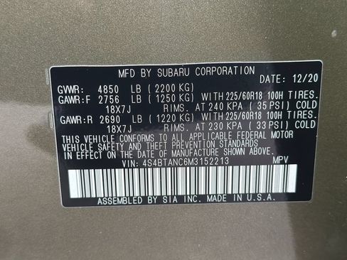Used 2021 Subaru Outback Limited AWD/4WD image 55