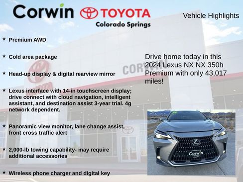 Used 2024 Lexus NX 350h AWD w/ Premium Package image 6
