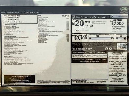 New 2026 Land Rover Defender 110 S AWD/4WD image 41