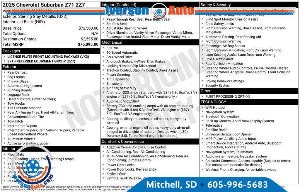 Used 2025 Chevrolet Suburban Z71 AWD/4WD image 4