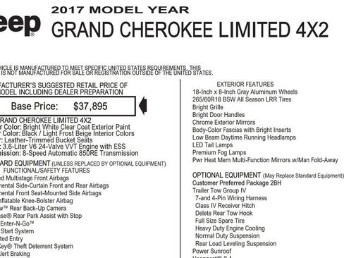 Used 2017 Jeep Grand Cherokee Limited w/ Trailer Tow Group IV RWD image 21
