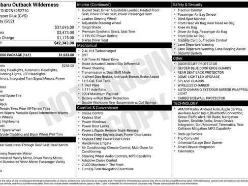 Used 2022 Subaru Outback Wilderness w/ Wilderness Package AWD/4WD image 22