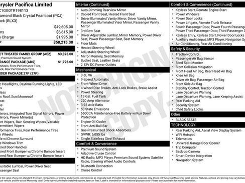 New 2026 Chrysler Pacifica Limited w/ Uconnect Theater Family Group image 36