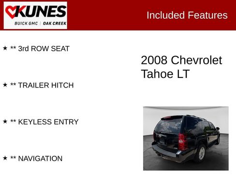 Used 2008 Chevrolet Tahoe LT w/ LT Preferred Equipment Group AWD/4WD image 2