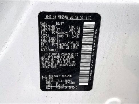 Used 2018 Nissan Armada Platinum w/ Cargo Package image 14