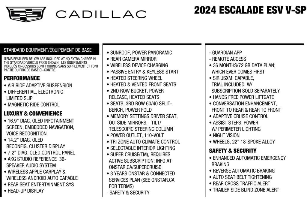 Used 2024 Cadillac Escalade ESV V w/ LPO, Floor Liner Package AWD/4WD image 3