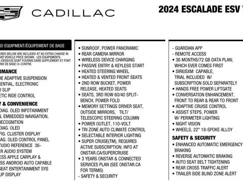 Used 2024 Cadillac Escalade ESV V w/ LPO, Floor Liner Package AWD/4WD image 3