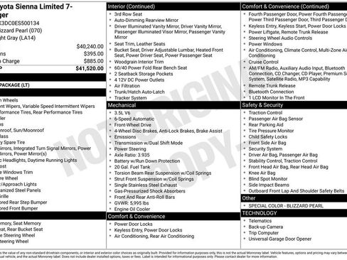 Used 2014 Toyota Sienna Limited FWD image 8