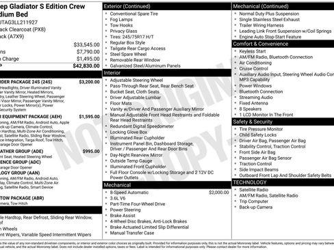 Used 2020 Jeep Gladiator Sport w/ Quick Order Package 24S image 3