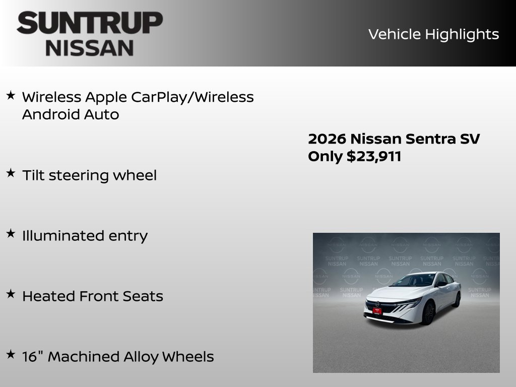 Certified 2026 Nissan Sentra SV w/ SV Convenience Package FWD image 29