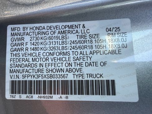 Certified 2025 Honda Ridgeline RTL image 49