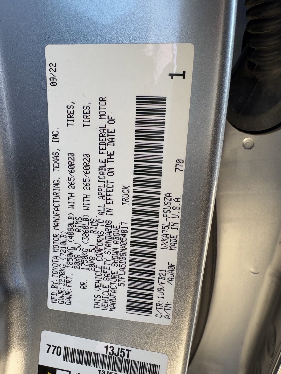 Used 2022 Toyota Tundra SR5 AWD/4WD image 29