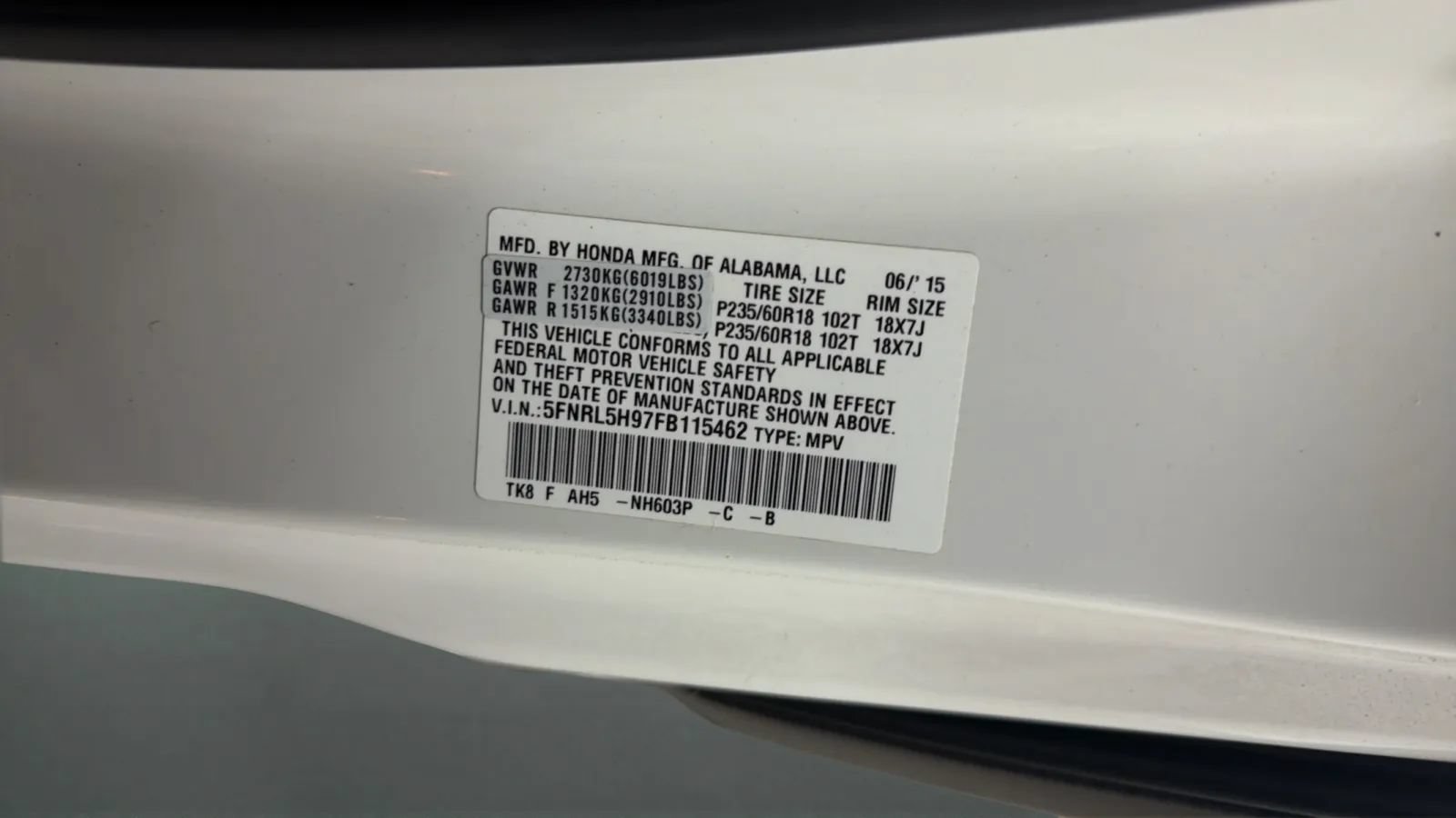 Used 2015 Honda Odyssey Touring Elite image 25