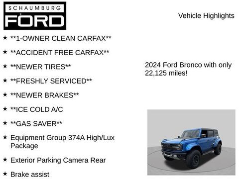 Used 2024 Ford Bronco Raptor w/ Interior Carbon Fiber Pack 6 AWD/4WD image 8