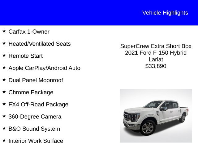 Used 2021 Ford F150 Lariat w/ Equipment Group 502A High AWD/4WD image 2