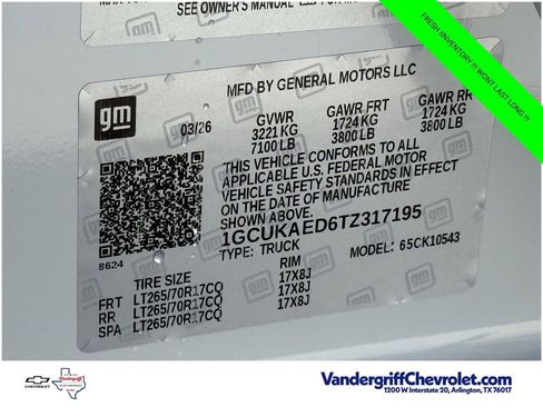 New 2026 Chevrolet Silverado 1500 W/T w/ WT Value Package AWD/4WD image 23