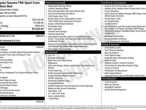 Used 2017 Toyota Tacoma TRD Sport w/ Tow Package (A/T) image 35