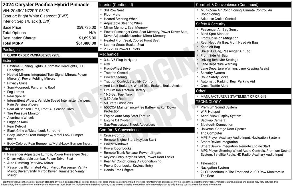 Used 2024 Chrysler Pacifica Pinnacle FWD image 6
