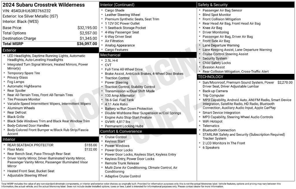 Used 2024 Subaru Crosstrek 2.5i Wilderness AWD/4WD image 9