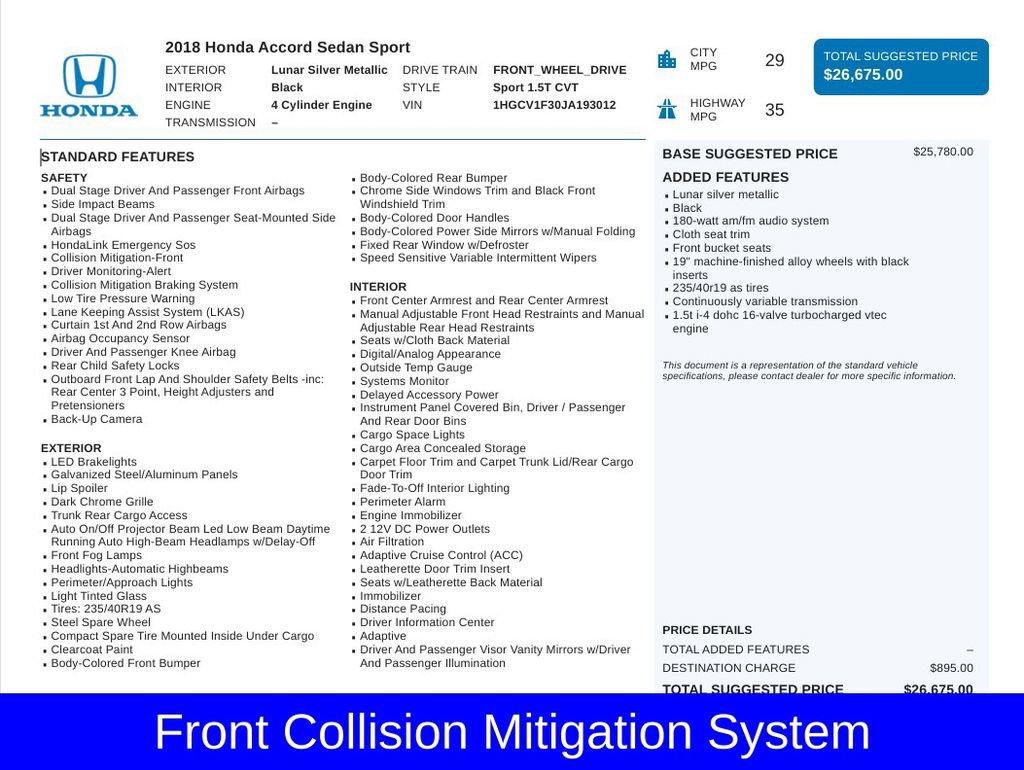 Used 2018 Honda Accord Sport image 6