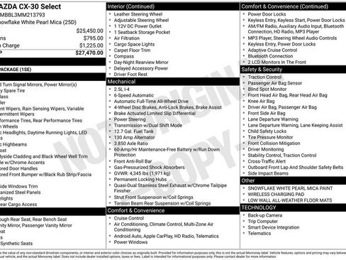 Used 2021 MAZDA CX-30 AWD 2.5 S w/ Select Package image 27