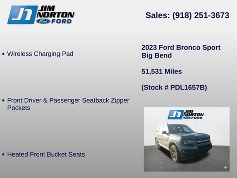 Used 2023 Ford Bronco Sport Big Bend w/ Convenience Package AWD/4WD image 15