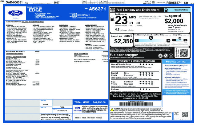 Certified 2024 Ford Edge SEL w/ Sport Appearance Package AWD/4WD image 36