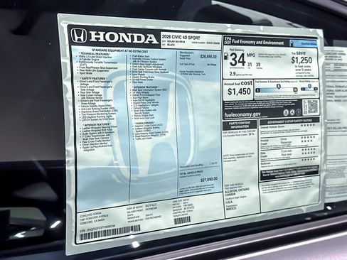 New 2026 Honda Civic Sport image 31