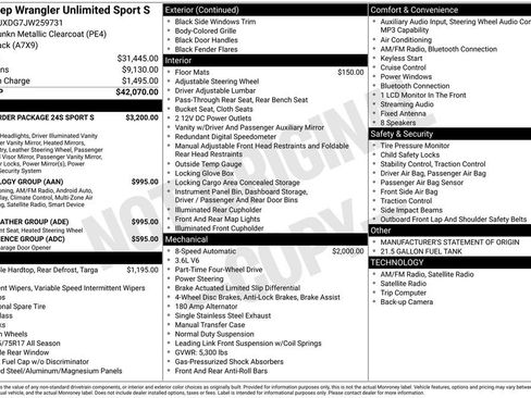 Used 2018 Jeep Wrangler Unlimited Sport S image 36