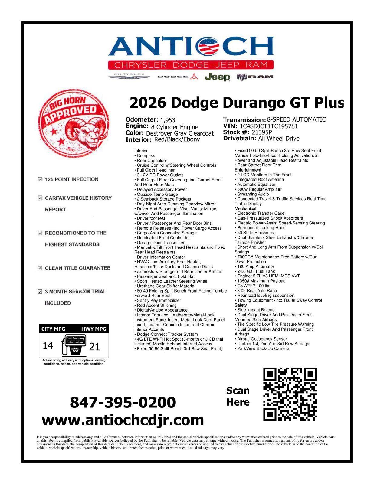 Used 2026 Dodge Durango GT AWD/4WD image 3