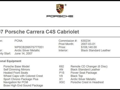 Used 2007 Porsche 911 Carrera 4S AWD/4WD image 7