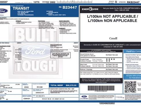 Certified 2024 Ford Transit 250 148 High Roof Extended w/ Load Area Protection Package RWD image 60