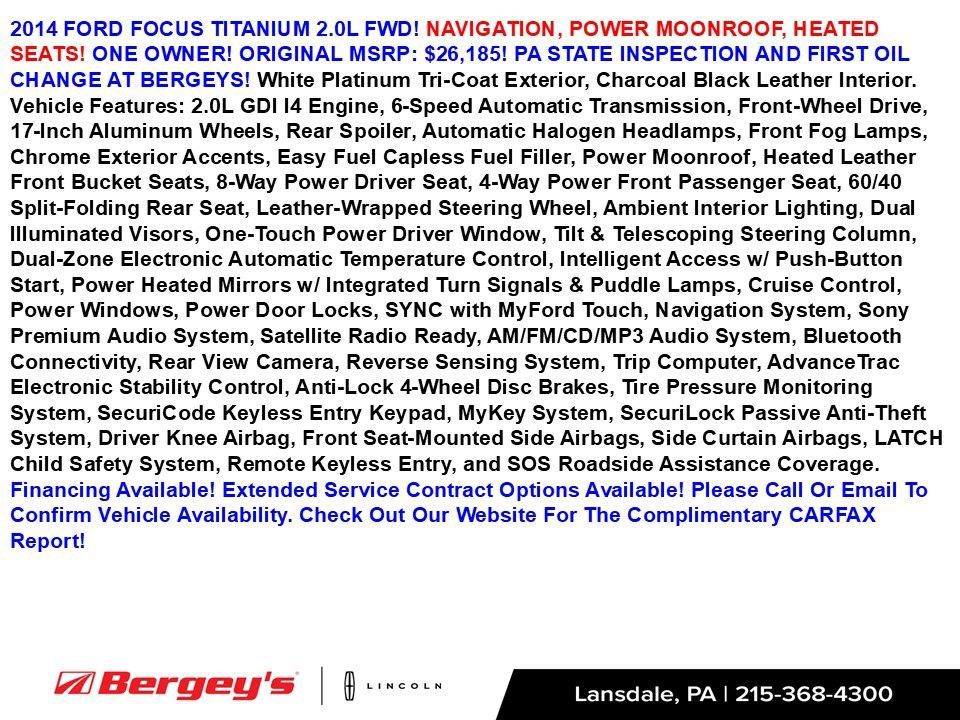 Used 2014 Ford Focus Titanium FWD image 2