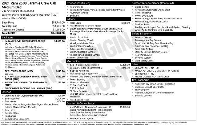 Certified 2021 RAM 2500 Laramie AWD/4WD image 3