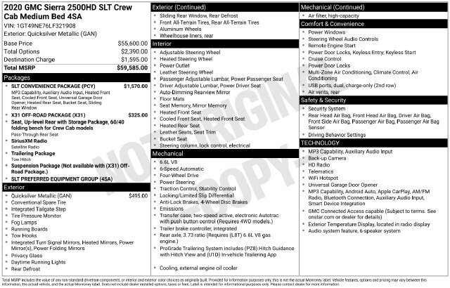 Used 2020 GMC Sierra 2500 SLT w/ SLT Convenience Package AWD/4WD image 4