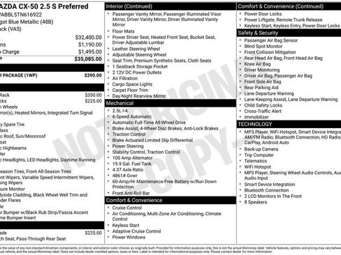 New 2026 MAZDA CX-50 AWD 2.5 S w/ Weather Package image 2