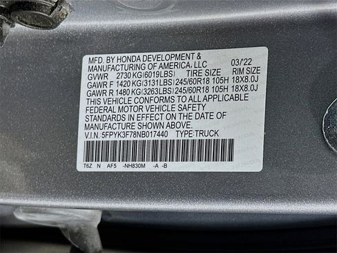 Certified 2022 Honda Ridgeline RTL-E image 27