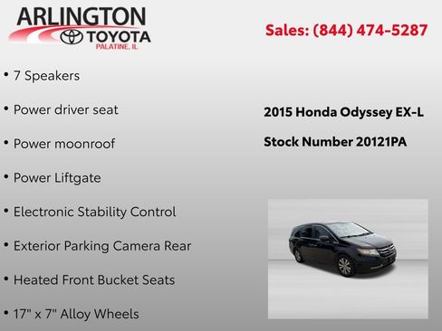 Used 2015 Honda Odyssey EX-L image 2