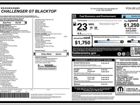 Used 2021 Dodge Challenger GT w/ Blacktop Package RWD image 3