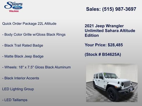 Used 2021 Jeep Wrangler Unlimited Sahara AWD/4WD image 16