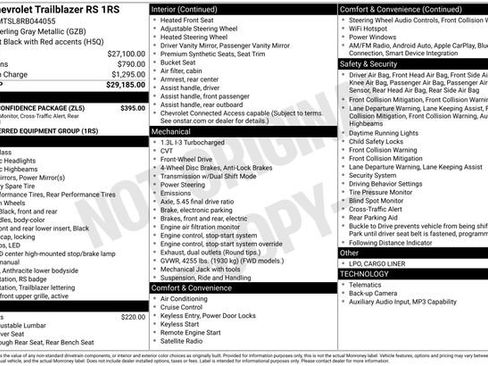 Used 2024 Chevrolet TrailBlazer RS w/ Driver Confidence Package image 29
