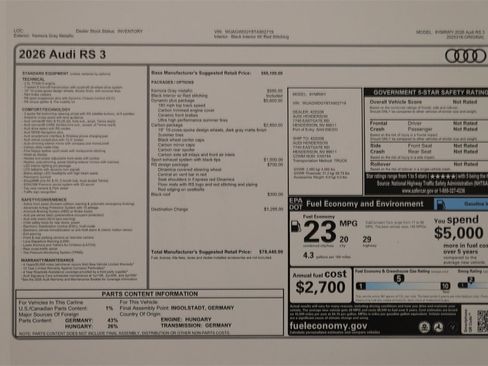 New 2026 Audi RS 3 image 32